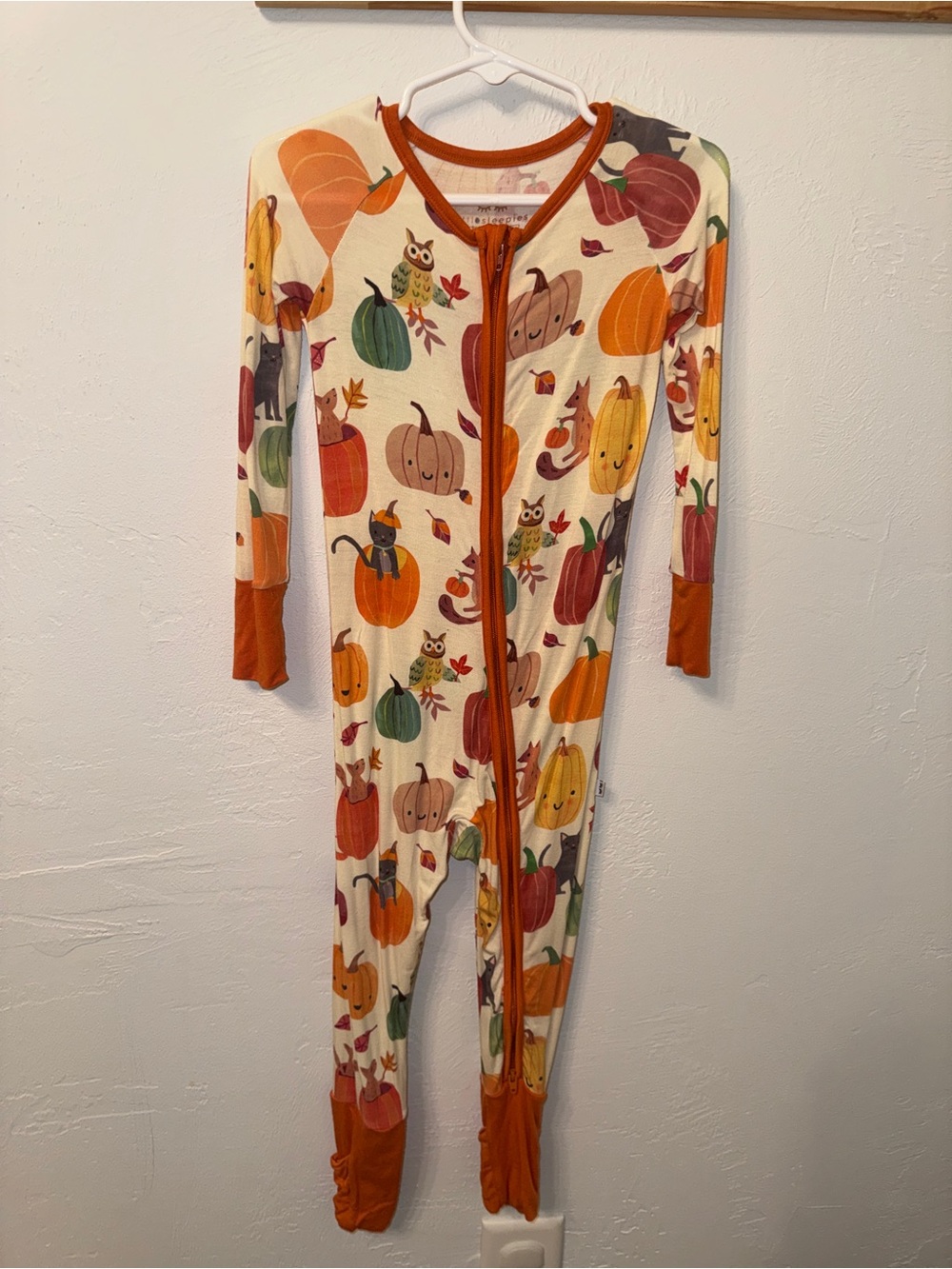Little Sleepies Convertible Pajamas Fall Pumpkin Pals Bamboo Zippy PJ